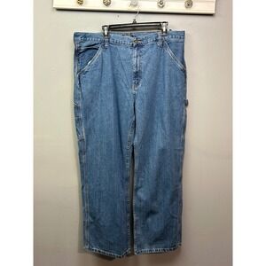 George Mens Carpenter Jeans Blue Denim Straight Leg Work Pants Size 40x30